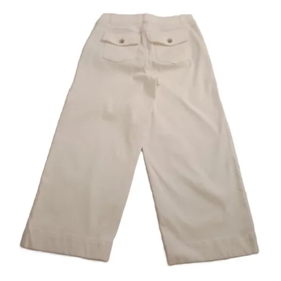 Spanx Women’s White Stretch Twill Cropped Wide Leg Pants 4 Pockets Size XL NWT - Picture 3 of 15